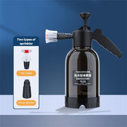 Snow Foam Pump Sprayer, 2L Car Foam Sprayer Hand Pump Spray Bottle, Corrosion-Resistant Atomizer Pump Action Pressure Sprayer for Cleaning Car Detailing Washing (Black with Scale)