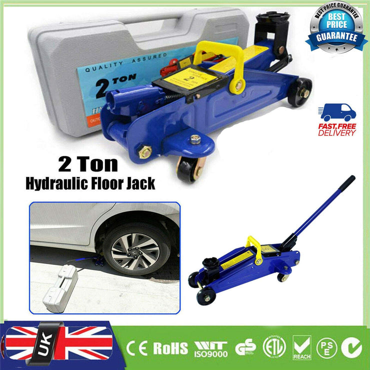 Hydraulic Trolley Floor Jack Heavy Duty 2 Ton Low Profile Trolley Jack Lifting Jack for Car Van Garage Tyre Repair Change Tire Emergency Tool