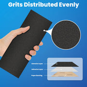 Aucenix 40PCS Sandpaper, 120 to 3000 Mixed Grits Assorted Sanding Paper Pack for Wood, Fine & Coarse Wet & Dry Waterproof Abrasive Paper Sheets for Walls, Metal Plastic, Furniture Finishing, Polishing