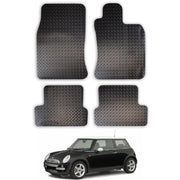 Car Mats for Mini Cooper (2002-2006) [R50/R53] Tailored Fit Rubber Floor Mat Set Accessory Black Custom Fitted 4 Pieces - Anti-Slip Backing, Heavy Duty & Waterproof