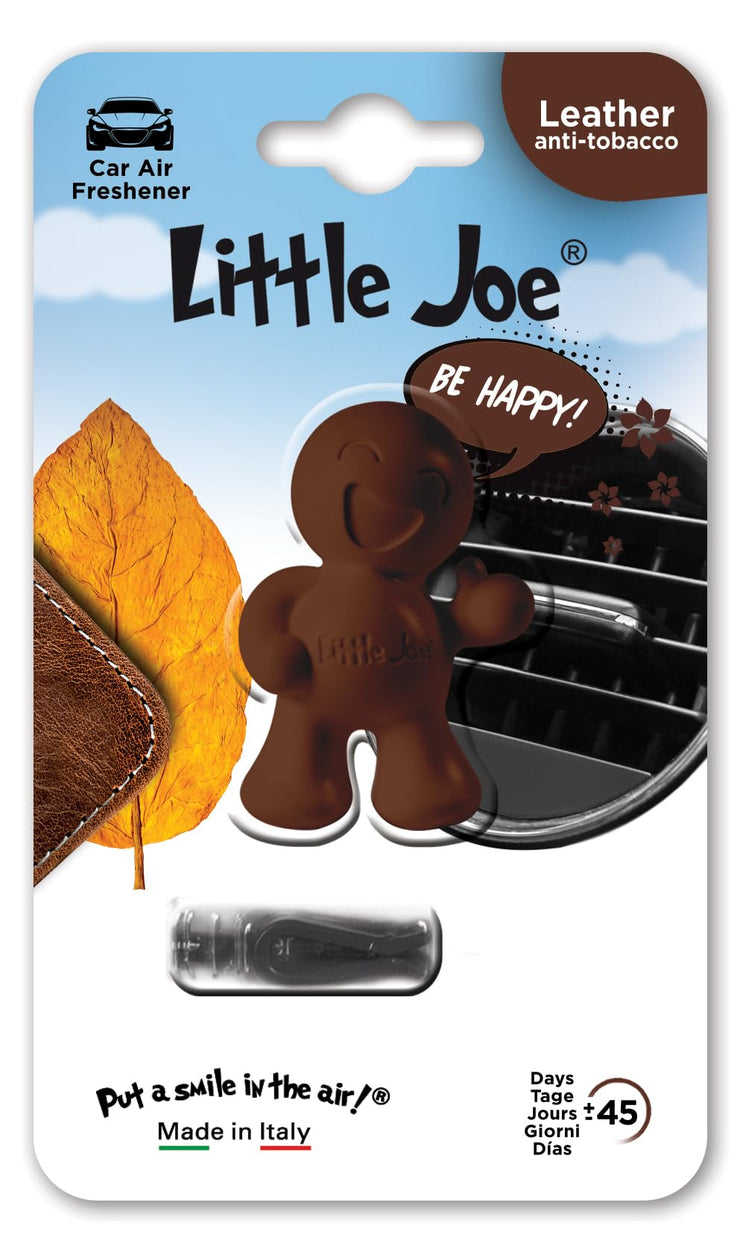 Little Joe OK Mini Blister +/- 45 Days Fresh Fragrance in the Car/Fresh Air in the Car/Perfume Frais Dans la Voiture/Profumo Fresco in Macchina (Brown/Leather), 1 Stück (1er Pack)