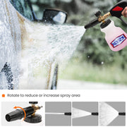 Zavrski Snow Foam Lance Cannon 1 Liter Adjustable Snow Foam Gun for Karcher K2 K3 K4 K5 K6 K7 Pressure Washer Accessories Car Foam Sprayer with 1/4'' Quick Connector