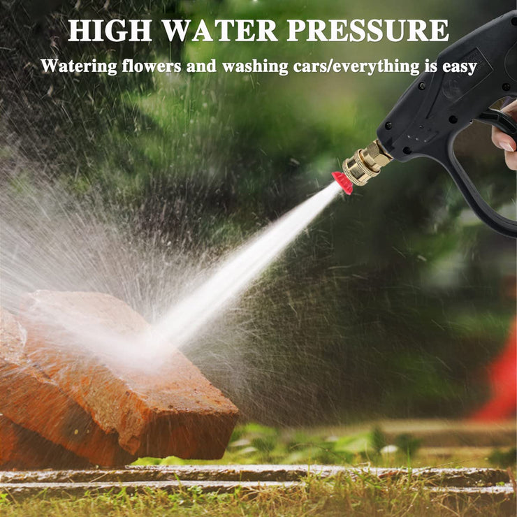 High Pressure Washer Gun 4350PSI with 5 Water Nozzle Tip, High Pressure Washer Gun for Karcher Cleaner Wash Cleaner Gun Cleaning Car Wash Water Gun M22-14 Hose Connector & 1/4" Karcher Quick Connector