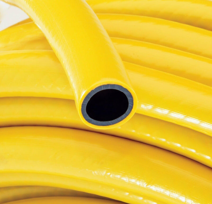 TW Wholesale 30 Metre Yellow Garden Hose Pipe - 30M Reinforced Heavy Duty Anti-Kink Watering Solution Ideal for Watering, Gardening, and Cleaning Tasks