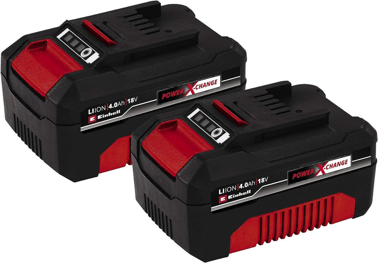 Einhell Power X-Change 18V, 4.0Ah Lithium-Ion Battery Twin Pack - 2 x 4,0Ah Batteries Universally Compatible With All Einhell PXC Power Tools And Garden Machines