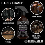 Dirtbusters Leather Cleaner Restorer & Deodoriser 3-in-1 Spray, Clean Revive & Remove Odour, With Lavender Oil (500ml)