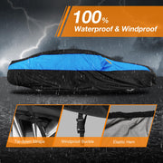 Car Cover Waterproof All Weather for Automobiles,10 Layers Outdoor Full Exterior Cover Rain Sun UV Snowproof Protection with 2 door Zipper Cotton Mirror Pocket, Fit Sedan Length (185"-193"/470-490 cm)