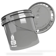 MAGIC BUCKET | Wash Bucket Set for Car Hand Wash Grey with Matching Bucket Lid | 3.5 US GALLONEN Approx. 13 Litres | Compatible with Grit Guard, Detail Guardz Dirt Lock, Chemical Guys Dirt Trap