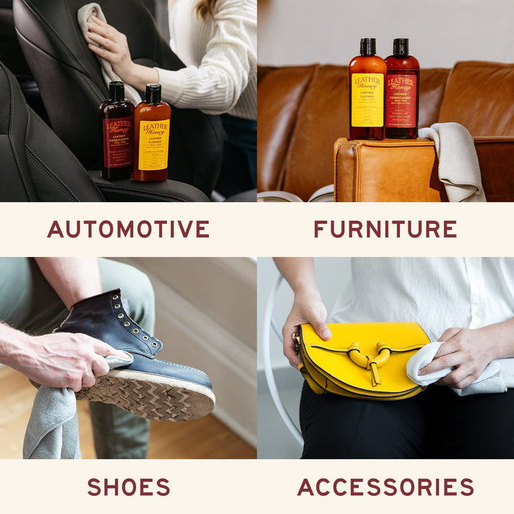 Leather Honey Leather Cleaner The Best Leather Cleaner for Vinyl and Leather Apparel, Furniture, Auto Interior, Shoes and Accessories. Does Not Require Dilution. Ready to Use, 8 Ounce Bottle!