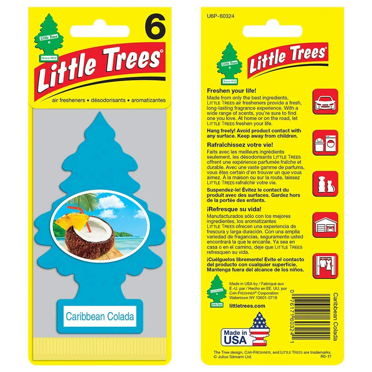 Little Trees Air Fresheners, Singles, Caribbean Colada (Pack of 12)