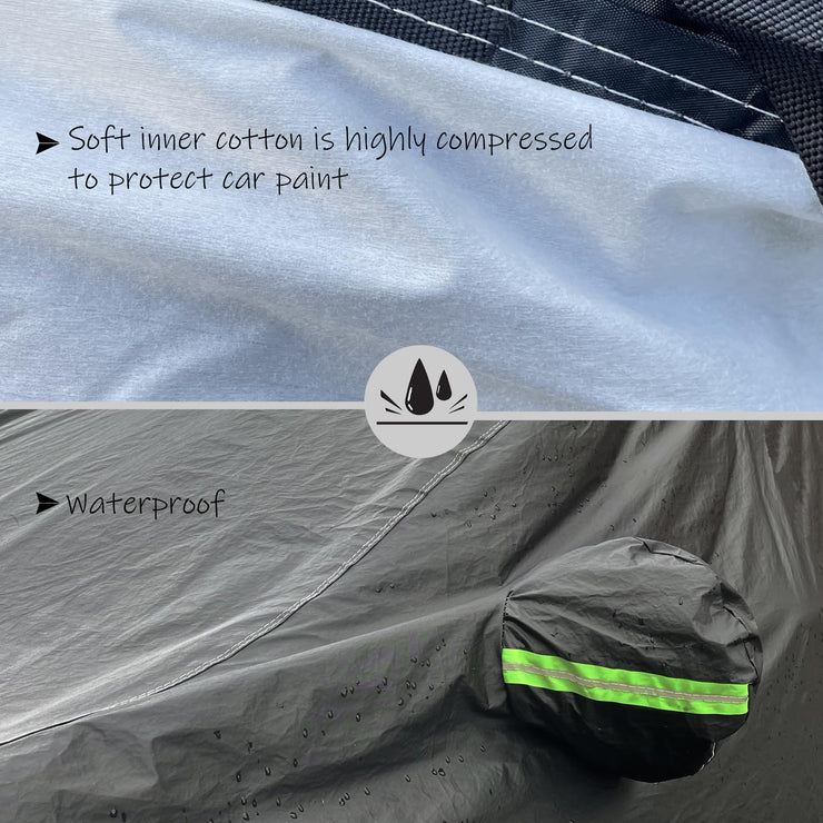 BEXITA Car Cover Waterproof Outdoor Car Covers for Automobiles All Weather Sun Ice Frost Snow Cover Winter Fit for Saloon; Size M: Max470cm