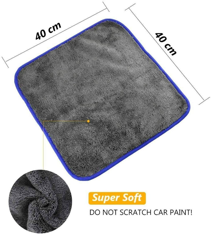 Microfibre Cleaning Towel, Fixget 3Pcs Microfibre Car Cleaning Cloths Car Drying Towel Car Wash Cleaning Auto Detailing Kitchen Cleaning Cloths Wax & Sealing Removal (1200 GSM)