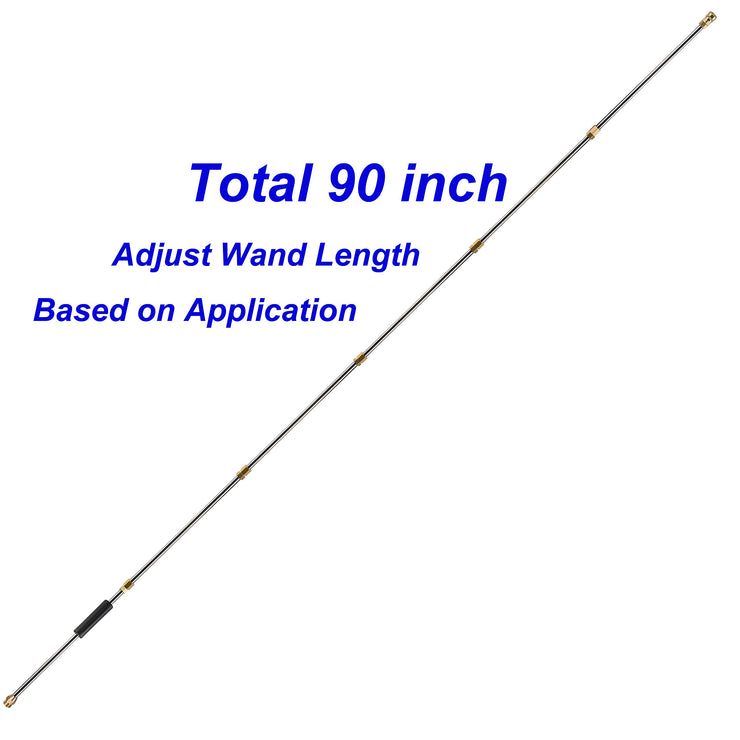 Tool Daily Pressure Washer Extension Wand, 90 Inch Power Washer Lance, 1/4 Inch Quick Connect, M22, 4000 PSI