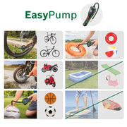 Bosch Electric Bike Pump, Portable Air Pump, Cordless Tyre Inflator EasyPump (3.0 Ah battery, 3.6 Volt, Autostop function, 150 PSI, 10.3 bar, LED, rechargeable via USB-C cable, in carton box)