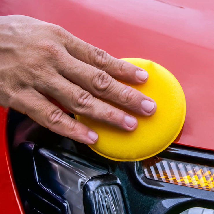 INSPUTOL 12Pcs Car Polishing Pads Polish Soft Foam Applicator Pads Practical Car Polishing Sponge Wax Applicator Sponge for Clean Car Vehicle Auto Glass (Yellow)