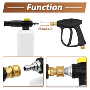 Fai Top Snow Foam Lance, 1/4" Quick Connector,Bottle Foam Cannon Compatible with 1/4" Quick Connect Pressure Washer Jet Car Wash Gun