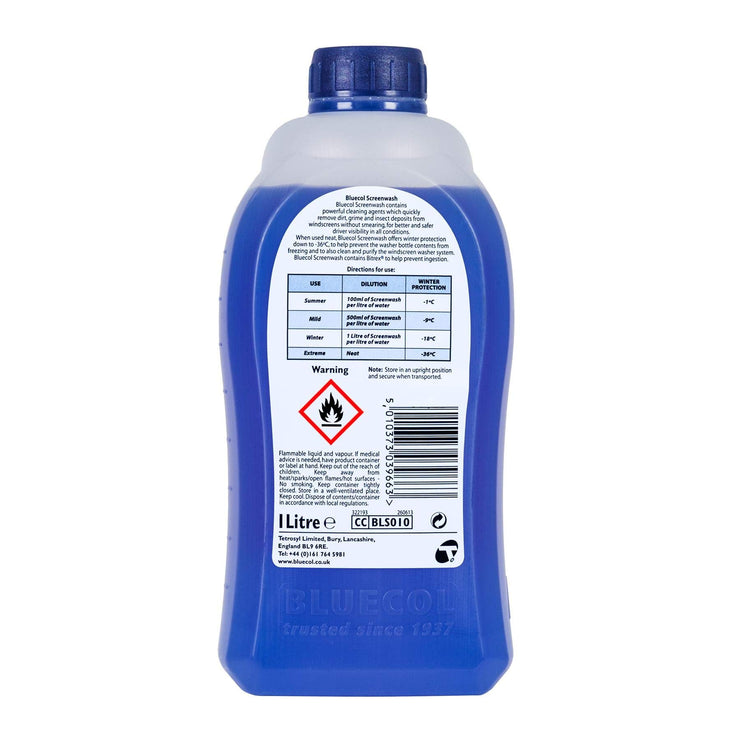 Bluecol BLS010 Concentrated Windcreeen Screenwash 1 Litre x 4