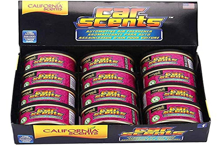 Californian Car Scents Car Air Freshener Cherry, 12 boxes with 12 Lids