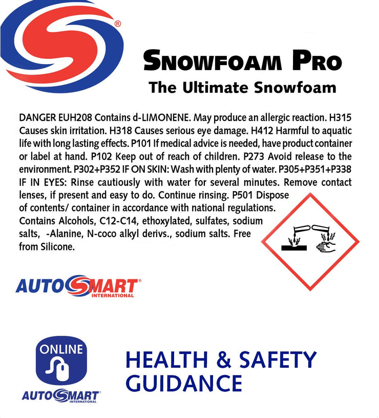 Autosmart Snowfoam Pro, Prewash or Foam Shampoo, 5L, Official