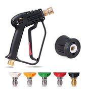 YUET High Pressure Washer Gun Handle with 5 Water Nozzle Tip,Water Wash Cleaner for Car Cleaning Kit(M22 14MM Fitting Hose Connector & 1/4" Karcher Kärcher Quick Connector) Power Wand 4350 PSI