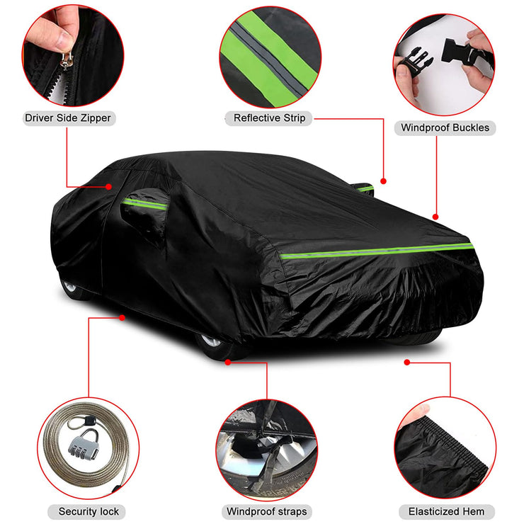 JUDANNA Waterproof Car Cover Replace for Mazda Miata/MX-5 1998-2024, 6 Layers All Weather Full Car Covers with Driver Door Zipper Outdoor Cover for Car Sun Snow Rain Dust Protection in Summer Winter