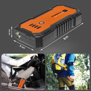 GOLDGE Car Jump Starter Kit, 32000mAh External Battery Charger 2000A Peak 12V Portable Battery Booster Automatically Alarm Flashlight with Protection Case for up to 6L Gasoline 3.5L Diesel Engines