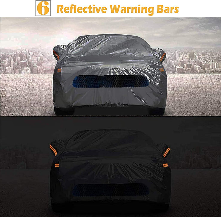 Big Ant Car Cover,100% Waterproof Sedan Cover for Tesla Model Y, 6 Layers Durable Tesla Outdoor Cover All Weather Protection Car Covers with Ventilated Mesh & Left Door Zipper Fit for Tesla Model Y