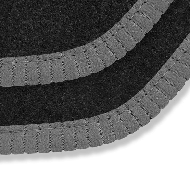 Car Mats FOR Jaguar XF 2008-2012 Black Carpet - Grey Ribbed Trim - Black Rectangle Heel Pad [SAPP-1049]