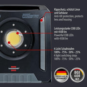 Brennenstuhl Multi Battery LED Work Light Rechargeable 4000 MA / Site Light 40W compatible with 18V Batteries from 11 different Manufacturers (4500lm, IP65, without battery, Engineered in Germany)