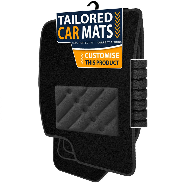 Car Mats FOR Land Rover Discovery Sport 2015-2019 Black Carpet - Black Ribbed Trim - Black Rectangle Heel Pad [SAPP-1650]