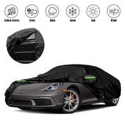 Waterproof Car Cover Compatible with 718 Boxster/Cayman 986/987/981/982 Base/S/T/GTS 4.0/GT4/GT4 RS 1996-2022, All-Weather Car Covers with Zip