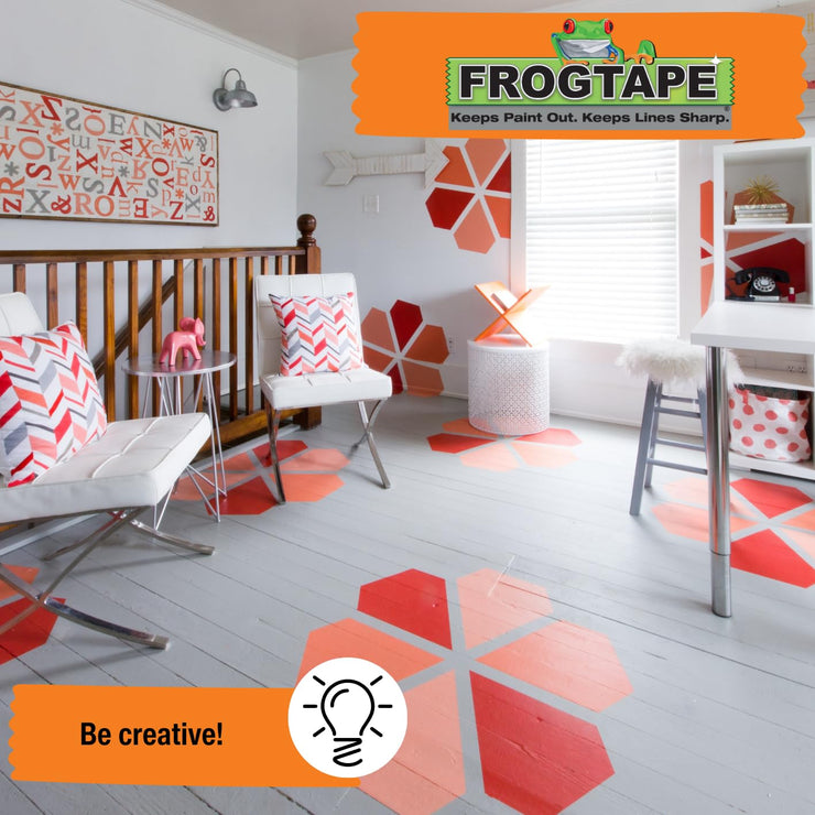 Frog Tape Orange Gloss & Satin Painters Masking Tape 24mm x 41.1m, Indoor Painting and Decorating For Sharp Lines and No Paint Bleed