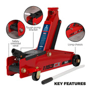 Sealey 1153Cx Trolley Jack 3Tonne Long Chassis Heavy-Duty