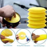 INSPUTOL 12Pcs Car Polishing Pads Polish Soft Foam Applicator Pads Practical Car Polishing Sponge Wax Applicator Sponge for Clean Car Vehicle Auto Glass (Yellow)