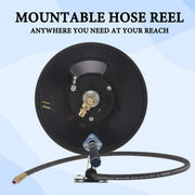 M MINGLE High Pressure Washer Hose Reel 150ft, Heavy Duty Steel Hose Reel, Manual Crank Power Washer Hose Reel with 3/8" Pressure Wash Hose, Swivel Arm and Mounting Bracket, 4000 PSI