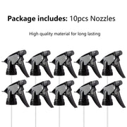 WANGCL 10pcs Standard 28/400 Neck Spray Bottle Replacement Nozzle Reusable Heavy Duty Mist Spray & Stream Sprayer Replacement Tops（Black）