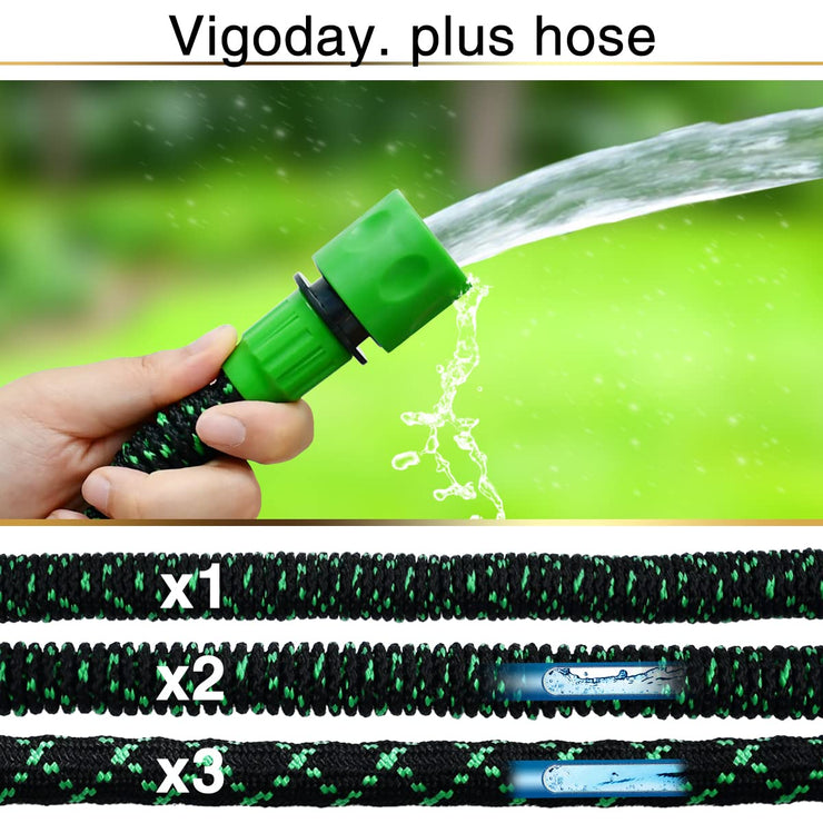 100ft Expandable Garden Hose Plus, Extra Long Hose Pipe 30m Extra Strength Without Spray Gun Nozzle, Magic Hose As Seen on TV Car Wash Hose, Hosepipes for Garden Easy to Use & Store (100ft)…