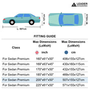 Leader Accessories Full Car Cover Premium 5 Layers Waterproof Breathable Vehicle Cover Universal Fit (Sedan-200"x61"x50",Grey,Outdoor)