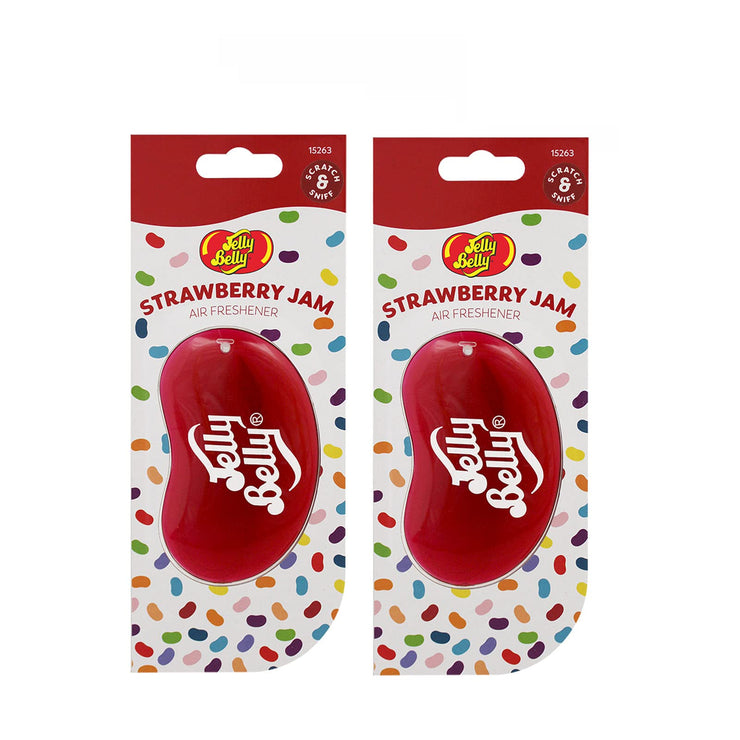 2 x Jelly Belly STRAWBERRY JAM 3D Gel Air Fresheners Stocking Filler A1967