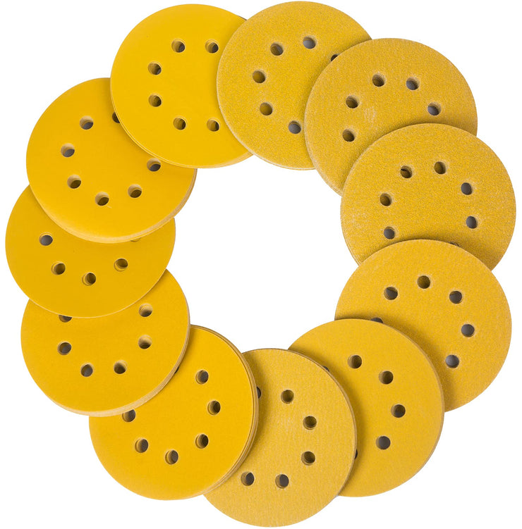 STEBRUAM 110PCS 125mm Sanding Discs, Orbital Sander Discs Include 60 80 100 120 150 180 240 320 400 600 and 800 Grit Sand Sheets