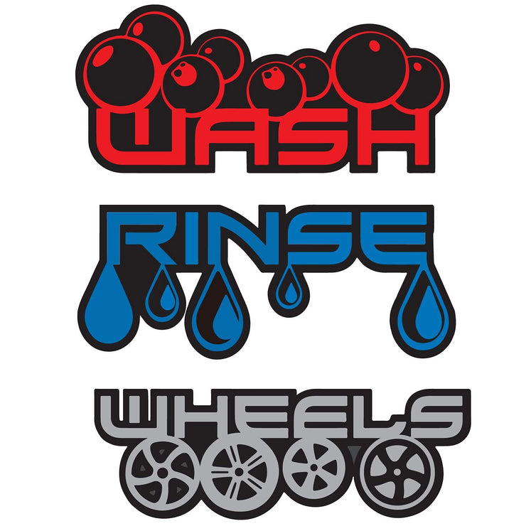 20/25/30cm Fashion Car Detailing Wash Rinse & Wheels PVC Bucket Stickers Valeting Cleaning Decals Stickers Sunscreen Waterproof (white,25x25)