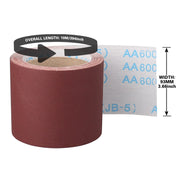 Shineboc Sandpaper Roll, 600 Grit 93mm x 10m Wet Sanding Cloth-Based Emery Cloth Sanding Rolls, Wear Resistant Sanding Sheet Rolls for Wood Metal Stainless Steel Hand Sanders