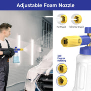 OHAYORI Snow Foam Cannon, Snow Foam Lance Compatible with 1/4” Quick Connect Pressure Washer, 1L Adjustable Foam Jet Bottle Soap Dispenser with New Upgraded Adjustable Spray Nozzle for Car Washing