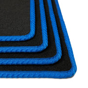 DB Bespoke - Tailored Car Mats - Compatible with Vauxhall Astra J 2010-2015 - Black Carpet - Non-Slip Carpet Mat - 4 pc Complete Car Floor Mats with No clips - Black with Blue Trim