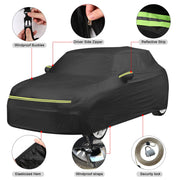 Full Car Cover Compatible with Mini Cooper 2002-2021, All Weather Protection Outdoor Cover Waterproof Breathable Sun Rain Dust with Zip (3 Door-151 * 68 * 56.5 inch)