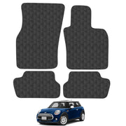 Car Mats For Mini F56 3 Door 2014+ Tailored Fit Black Rubber Floor Set 4 Pieces Anti-Slip, Heavy-Duty & Waterproof