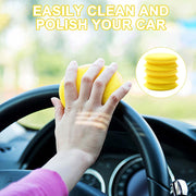 AWAVM 15Pcs Car Polishing Pads Polish Soft Foam Applicator Pads,Practical Car Polishing Sponge Wax Applicator Sponge for Clean Car, Sponges for Car Cleaning(Yellow)