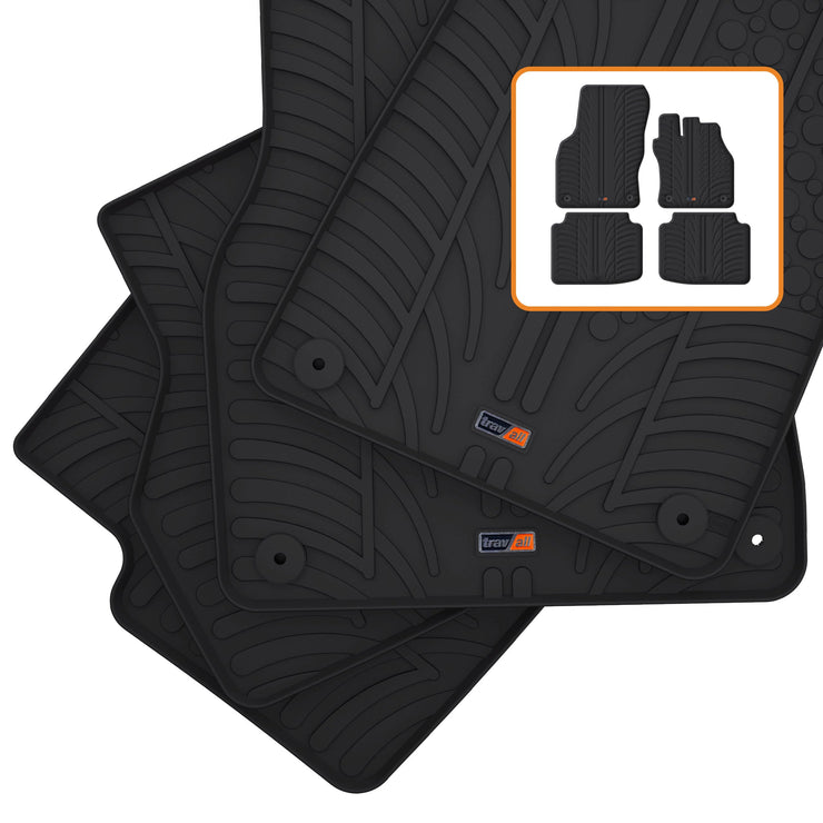 Travall Mats Compatible With Skoda Superb Estate and Hatchback (2015-2023) TRM1198R - Vehicle-Specific Full Set of Rubber Car Floor Mats