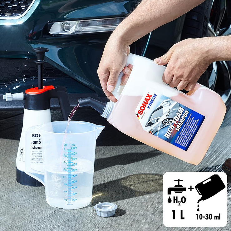 SONAX Xtreme RichFoam (5 Litres) Foam Shampoo with Powerful Dirt Solution and Fruity Berry Fragrance for the Complete Vehicle Item No. 02485000