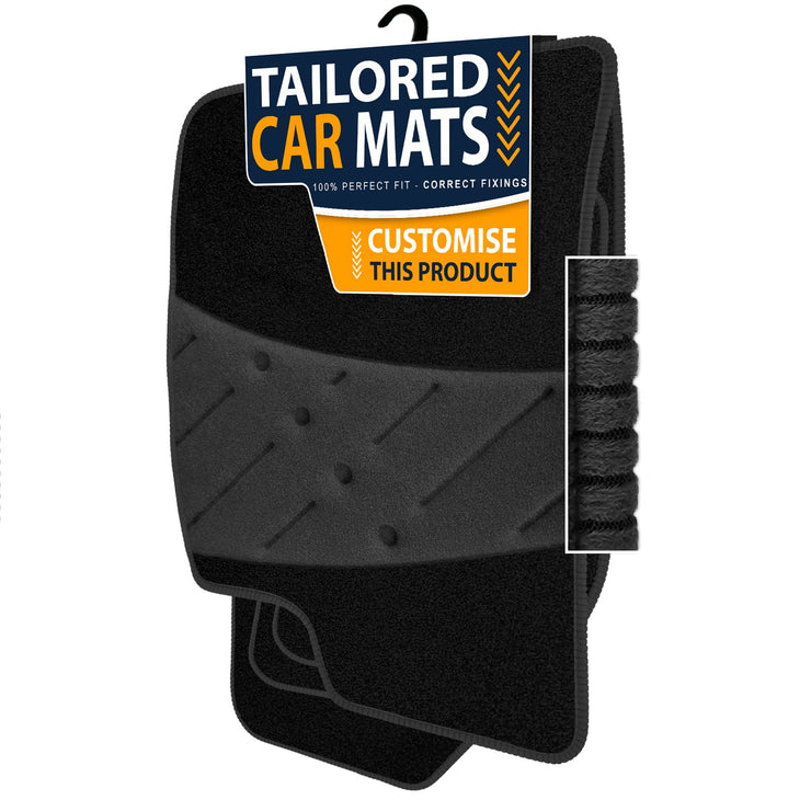 Car Mats FOR Mazda CX-30 2019+ Black Carpet & Black Ribbed Trim & Black Full Width Heel Pad [SAPP-2423]